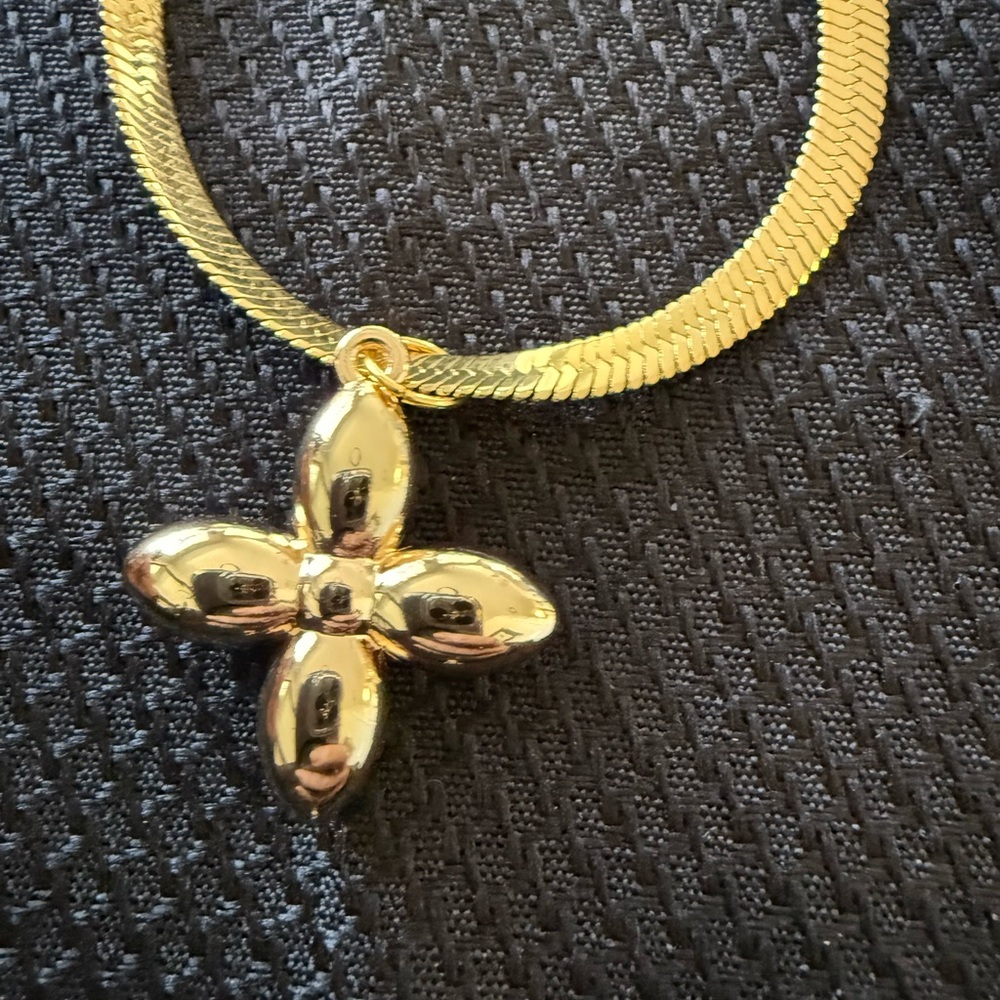Jennifer Zeuner Karli Gold Necklace with 2-Toned Charm - Picture 3 of 11